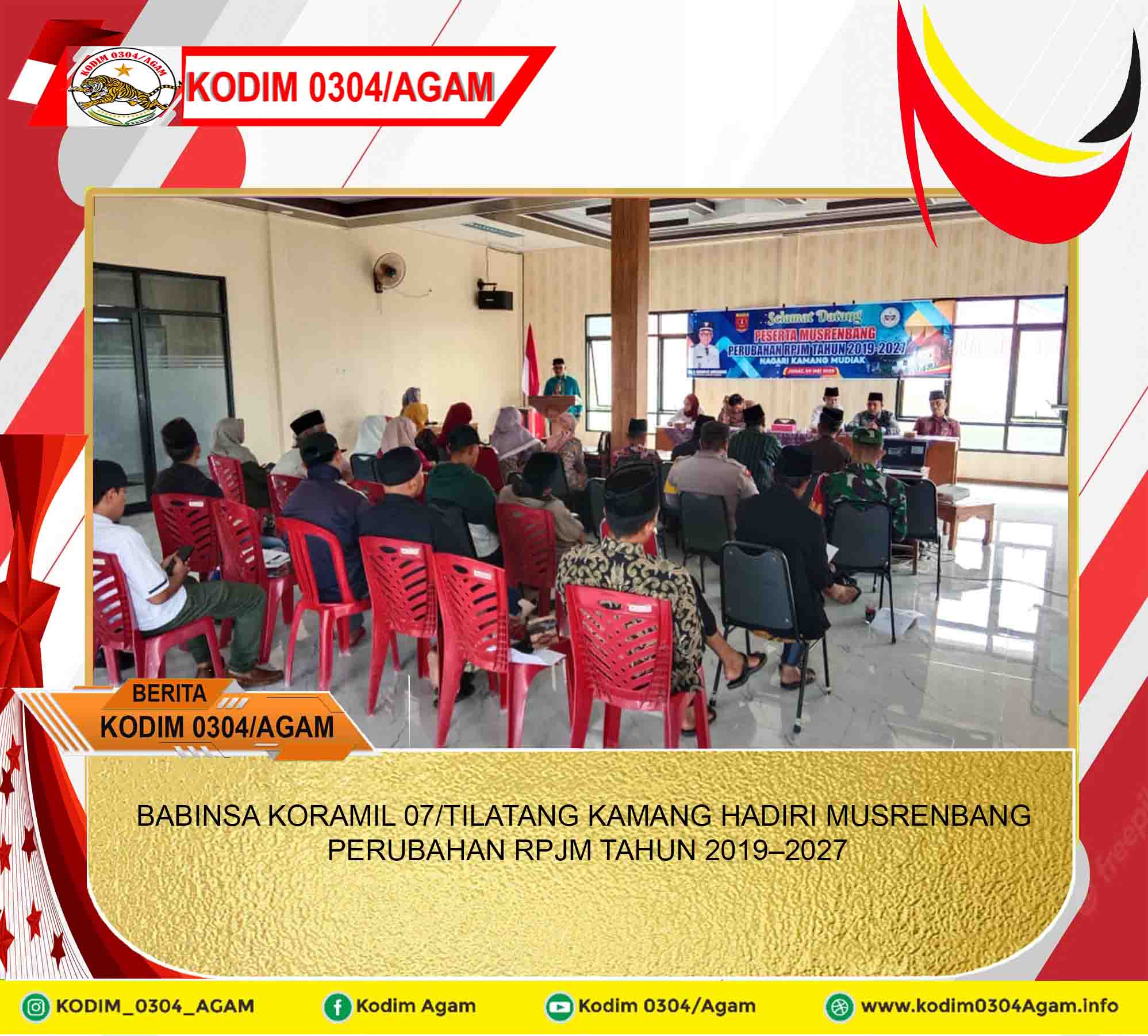BABINSA KORAMIL 07/TILATANG KAMANG HADIRI MUSRENBANG PERUBAHAN RPJM TAHUN 2019&ndash;2027