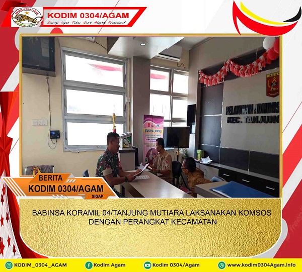 BABINSA KORAMIL 04/TANJUNG MUTIARA LAKSANAKAN KOMSOS DENGAN PERANGKAT KECAMATAN