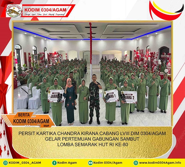 PERSIT KARTIKA CHANDRA KIRANA CABANG LVIII DIM 0304/AGAM GELAR PERTEMUAN GABUNGAN SAMBUT LOMBA SEMARAK HUT RI KE-80