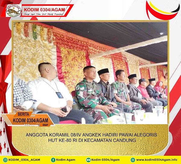 ANGGOTA KORAMIL 08/IV ANGKEK HADIRI PAWAI ALEGORIS HUT KE-80 RI DI KECAMATAN CANDUNG