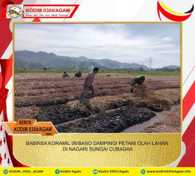 BABINSA KORAMIL 06/BASO DAMPINGI PETANI OLAH LAHAN DI NAGARI SUNGAI CUBADAK