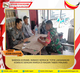 BABINSA KORAMIL 06/BASO SERDA M. TOFIK LAKSANAKAN KOMSOS DENGAN WARGA DI NAGARI TABEK PANJANG