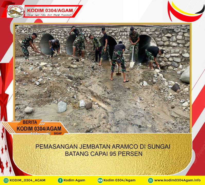 PEMASANGAN JEMBATAN ARAMCO DI SUNGAI BATANG CAPAI 95 PERSEN