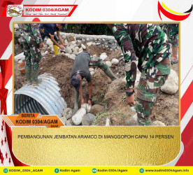 PEMBANGUNAN JEMBATAN ARAMCO DI MANGGOPOH CAPAI 14 PERSEN