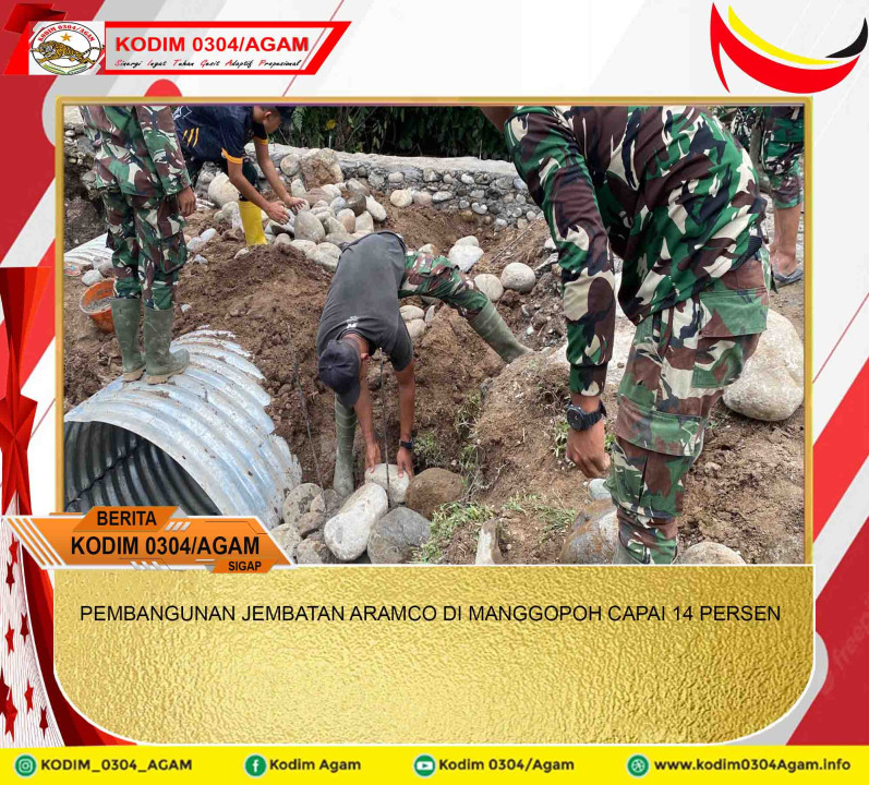 PEMBANGUNAN JEMBATAN ARAMCO DI MANGGOPOH CAPAI 14 PERSEN