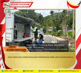 ATASI KRISIS AIR, KODIM 0304/AGAM OPERASIKAN MOBIL RO DI NAGARI BAYUA