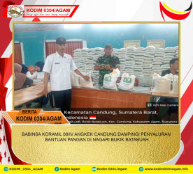 BABINSA KORAMIL 08/IV ANGKEK CANDUNG DAMPINGI PENYALURAN BANTUAN PANGAN DI NAGARI BUKIK BATABUAH