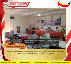 BABINSA KORAMIL 08/BIARO HADIRI MUSYAWARAH PENYUSUNAN RKP NAGARI TAHUN 2027 DI BALAI GURAH