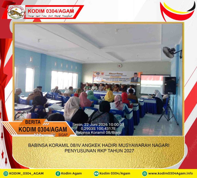 BABINSA KORAMIL 08/IV ANGKEK HADIRI MUSYAWARAH NAGARI PENYUSUNAN RKP TAHUN 2027