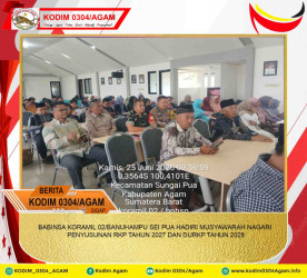 BABINSA KORAMIL 02/BANUHAMPU SEI PUA HADIRI MUSYAWARAH NAGARI PENYUSUNAN RKP TAHUN 2027 DAN DURKP TAHUN 2028