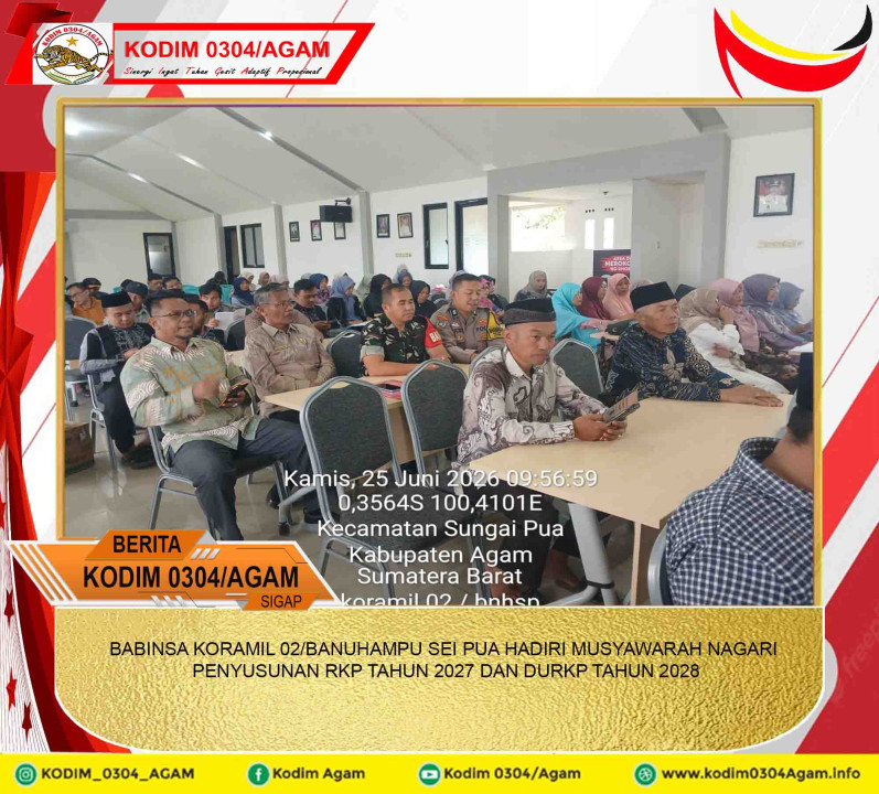BABINSA KORAMIL 02/BANUHAMPU SEI PUA HADIRI MUSYAWARAH NAGARI PENYUSUNAN RKP TAHUN 2027 DAN DURKP TAHUN 2028