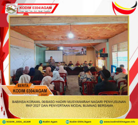 BABINSA KORAMIL 06/BASO HADIRI MUSYAWARAH NAGARI PENYUSUNAN RKP 2027 DAN PENYERTAAN MODAL BUMNAG BERSAMA