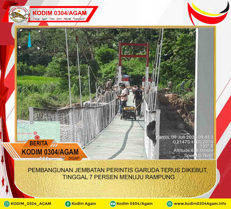 PEMBANGUNAN JEMBATAN PERINTIS GARUDA TERUS DIKEBUT, TINGGAL 7 PERSEN MENUJU RAMPUNG